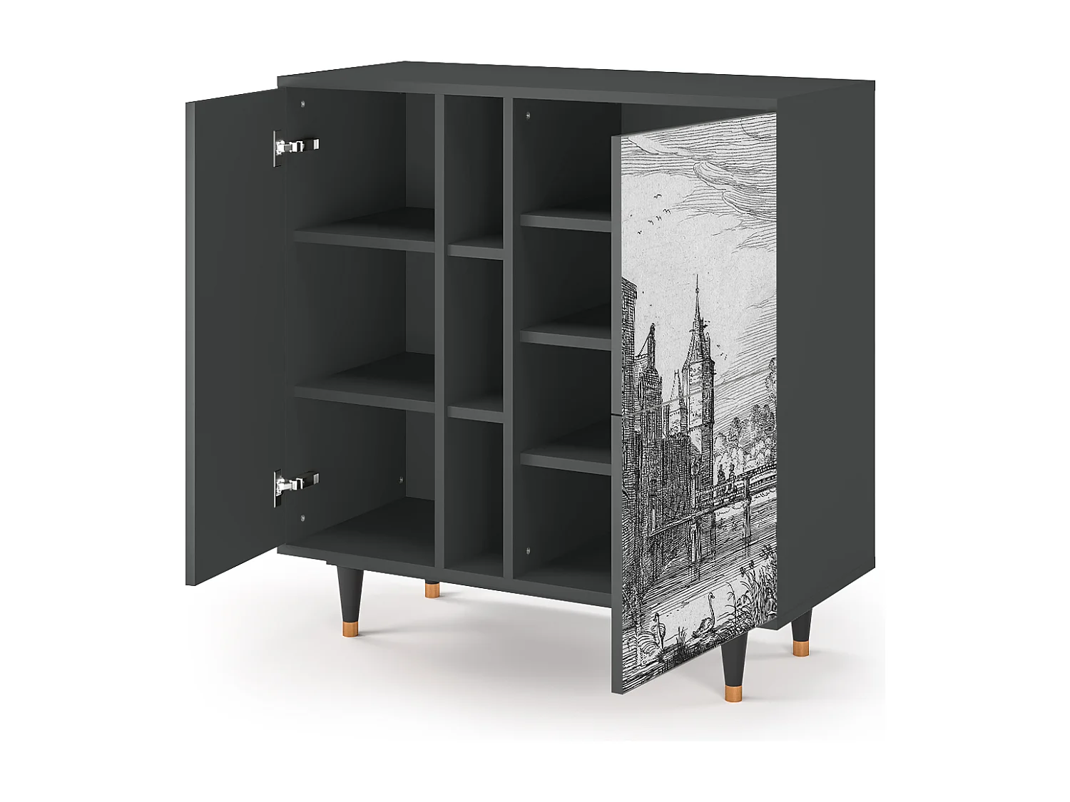 Buffet - 94х96х41 cm - BS5 - Castle with Bridge, Anthracite