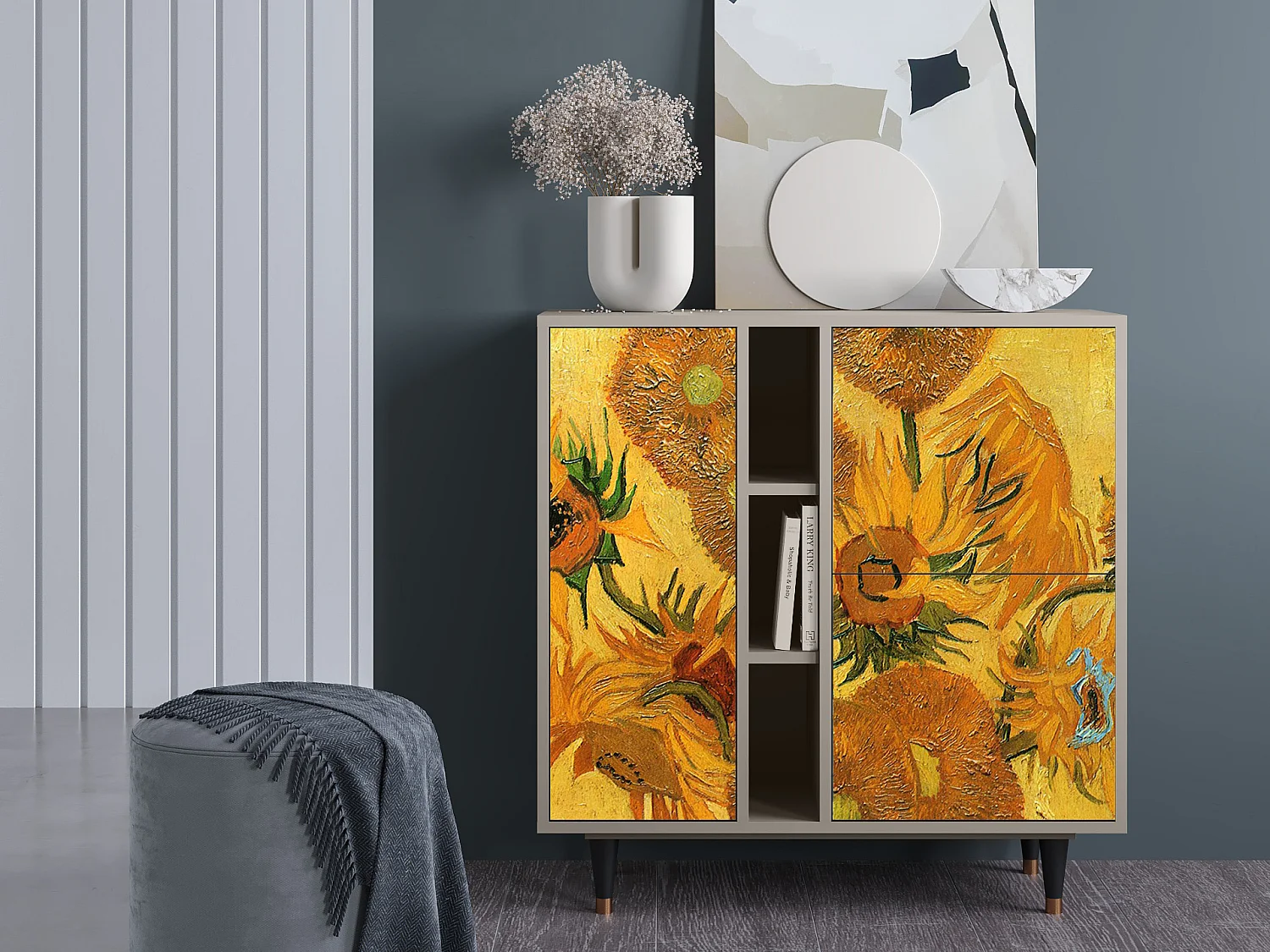 Credenza - 94х96х41 cm - BS5 - Sunflowers, Sabbia