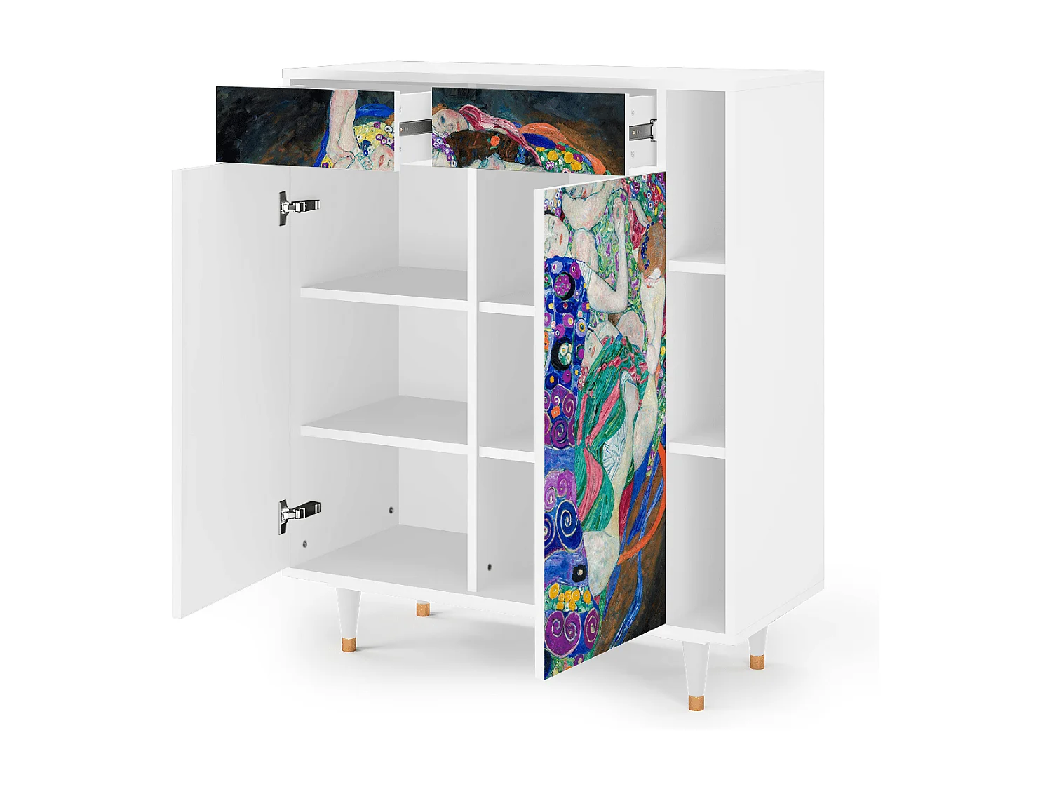 Kredens - 96х110х41 cm - BS6 - The Maiden by Klimt, Biały