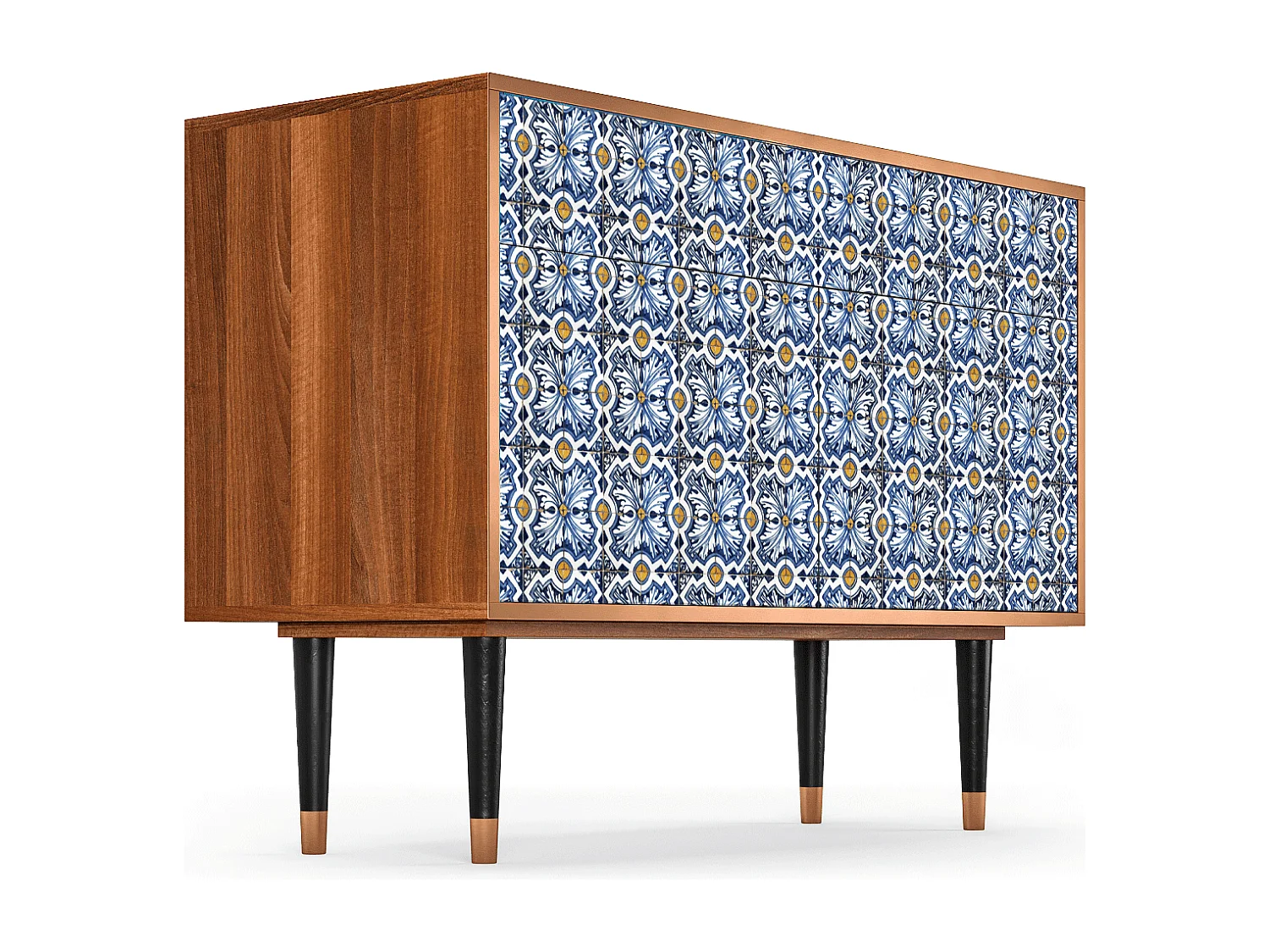 Kredens - 115x85x48 cm - BS4 - Lovely Cornflowers, Orzech