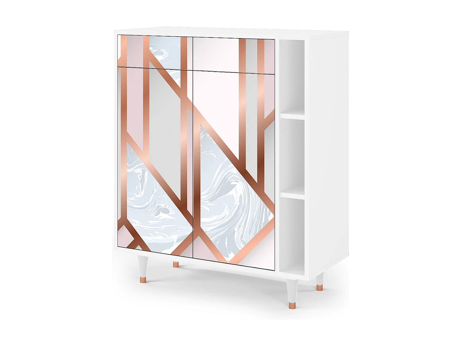 Kredens - 96х110х41 cm - BS6 - Champagne Story, Biały