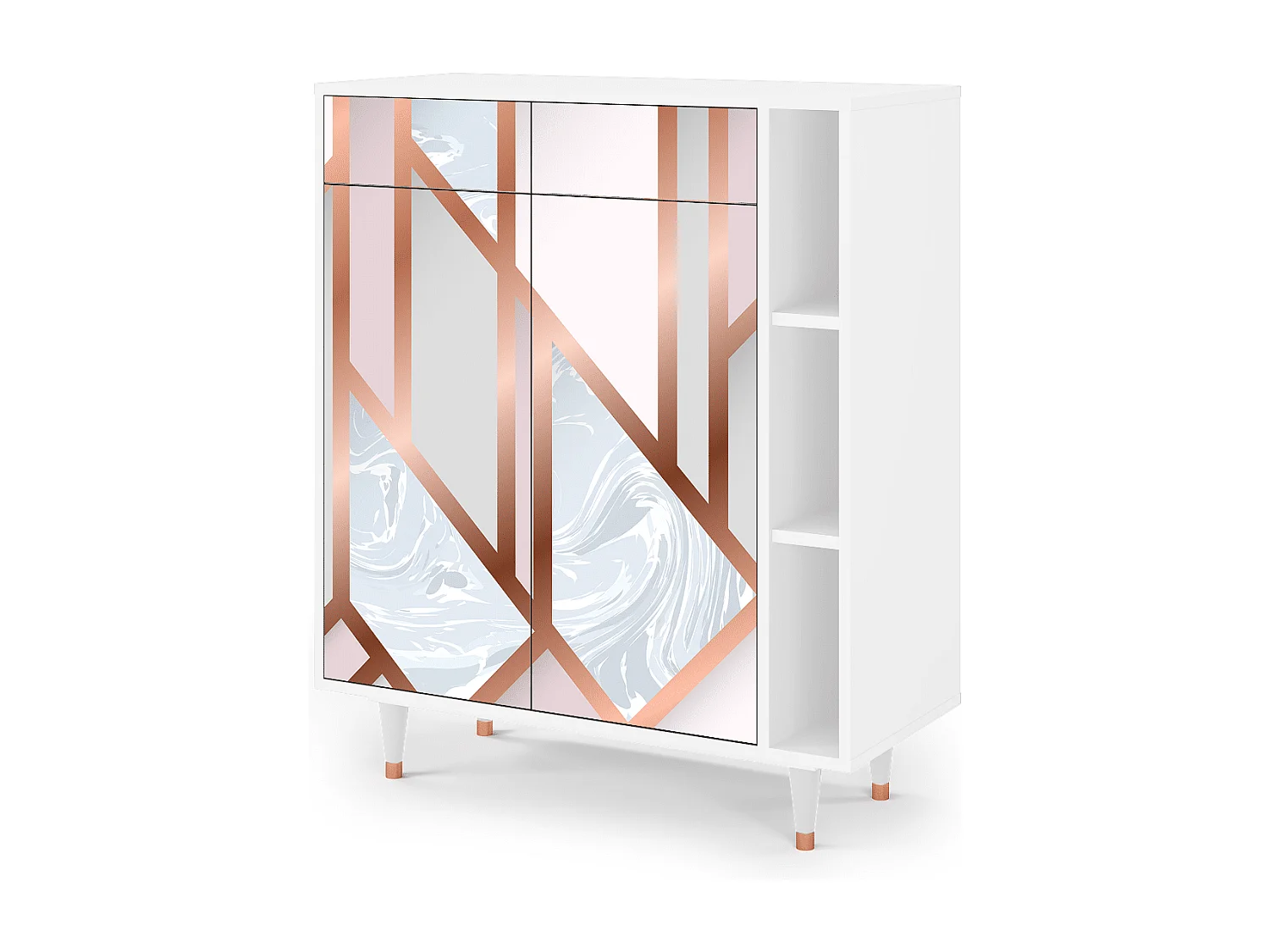 Kredens - 96х110х41 cm - BS6 - Champagne Story, Biały