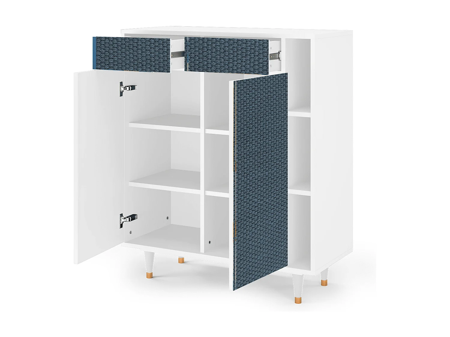 Kredens - 96х110х41 cm - BS6 - Knitted Pattern, Biały