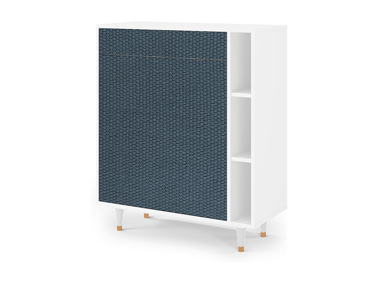 Kredens - 96х110х41 cm - BS6 - Knitted Pattern, Biały