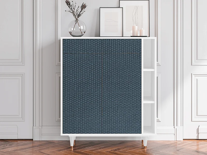 Kredens - 96х110х41 cm - BS6 - Knitted Pattern, Biały