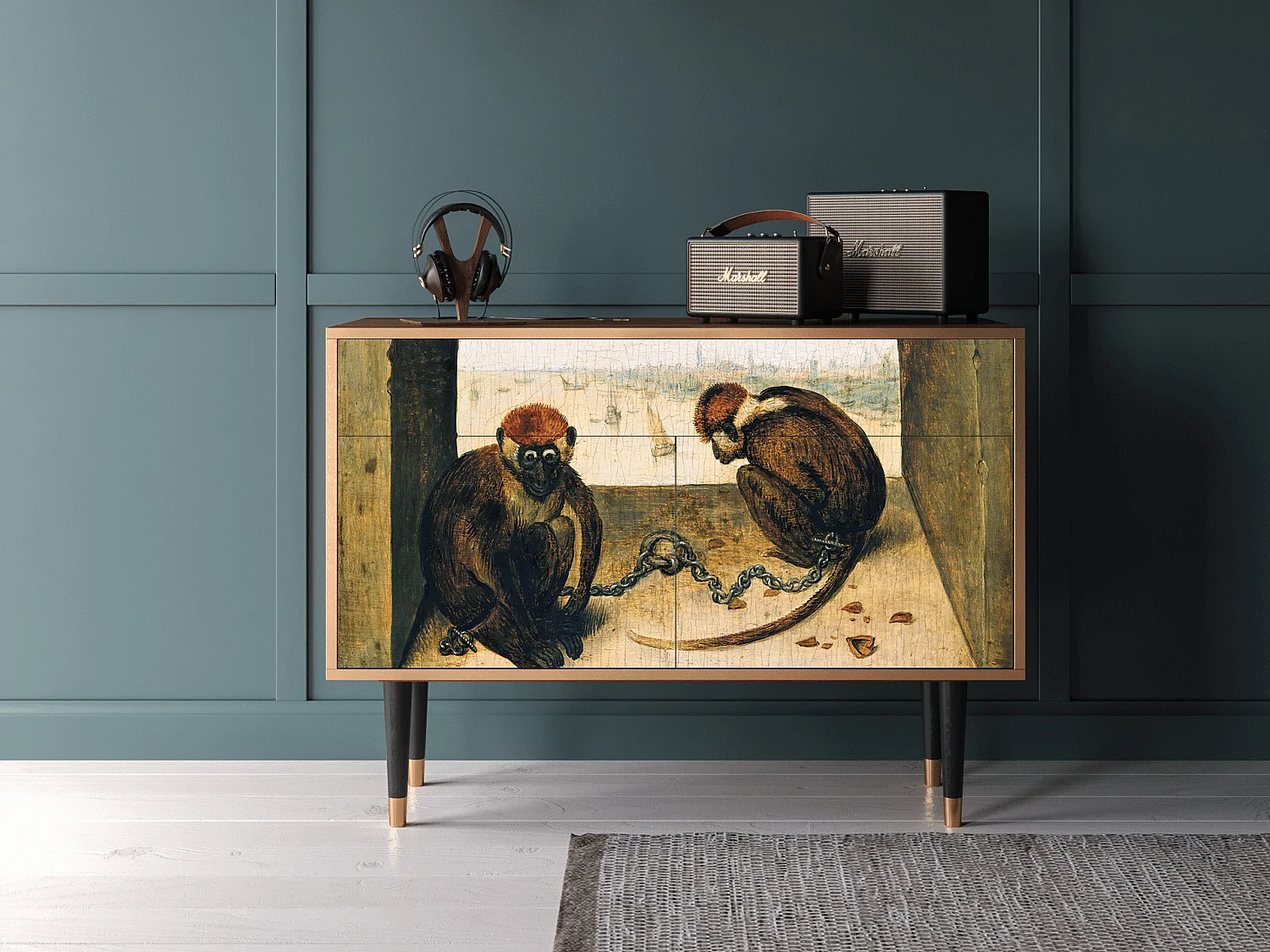Dressoir - 115x85x48 cm - BS4 - Two Monkeys, Walnoot