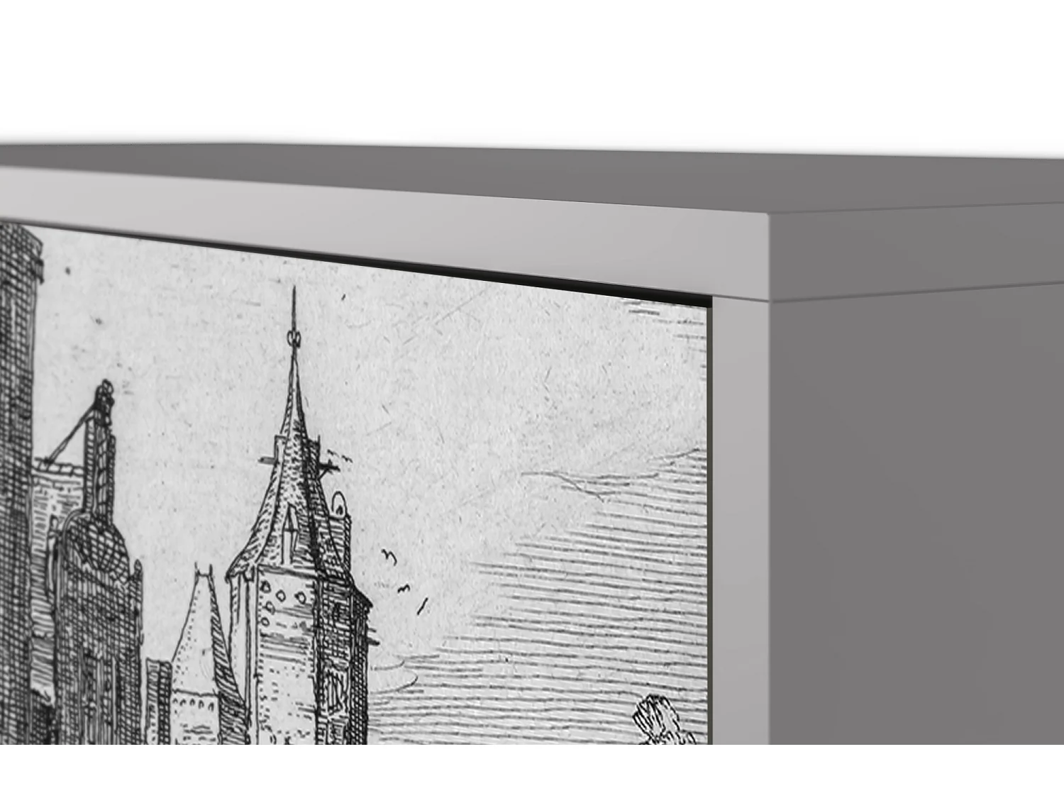 Credenza - 115х84х41 cm - S3 - Castle with Bridge, Grigio