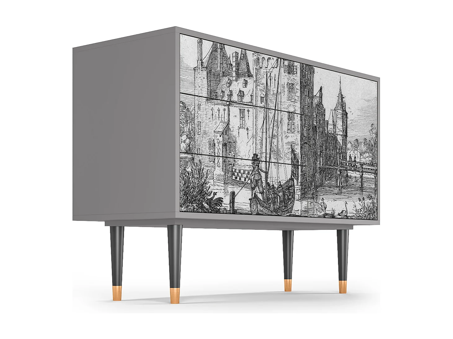 Buffet - 115х84х41 cm - S3 - Castle with Bridge, Gris