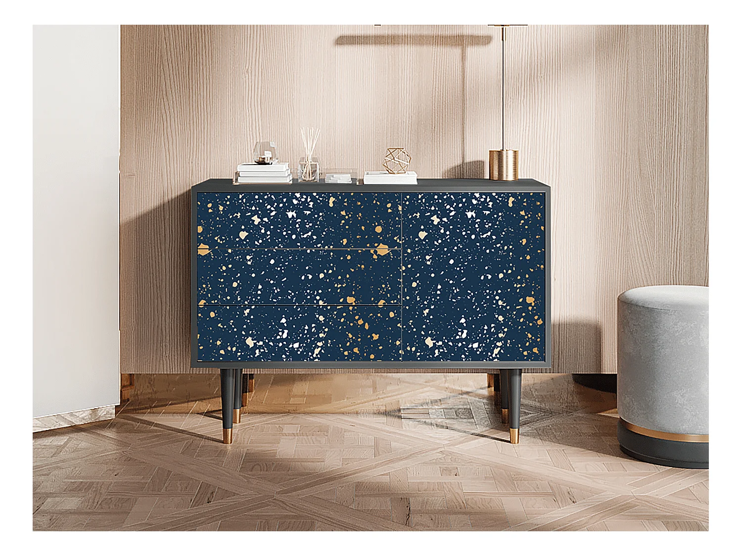 Kredens - 115х84х41 cm - S3 - Starfall, Antracyt