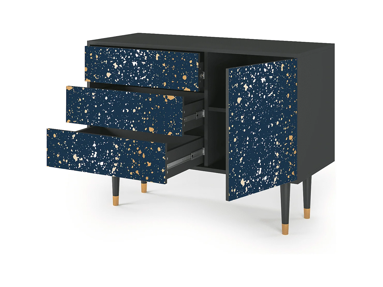 Kredens - 115х84х41 cm - S3 - Starfall, Antracyt