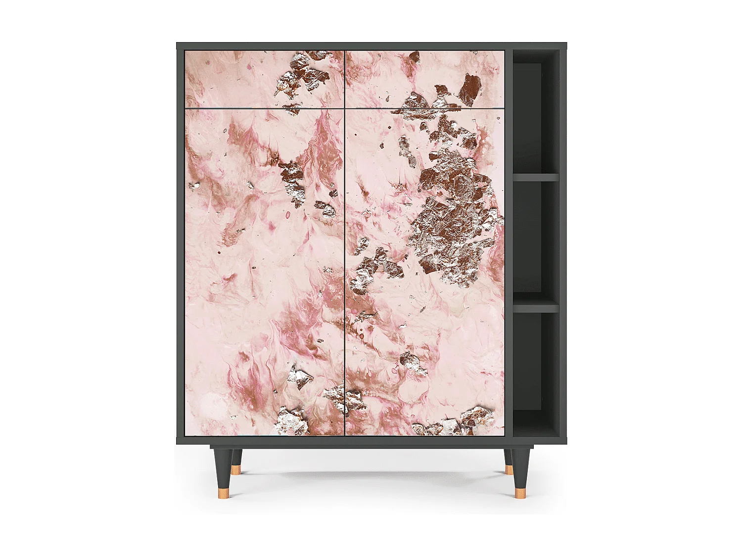 Kredens - 96х110х41 cm - BS6 - Cotton Candy, Antracyt