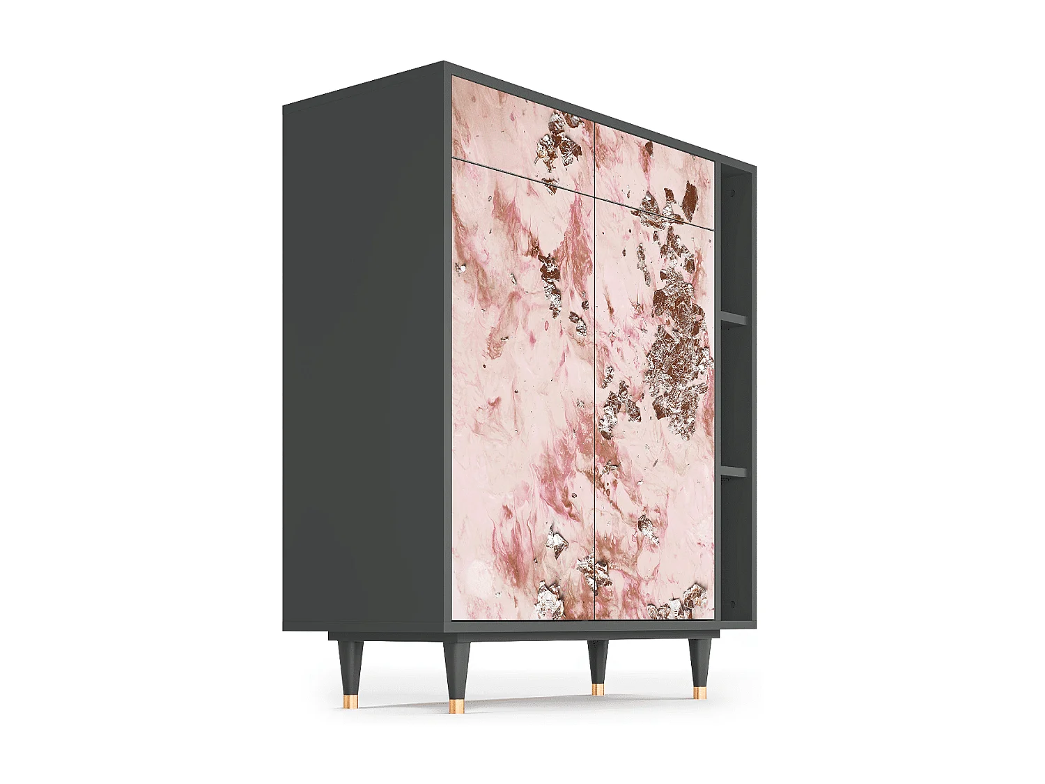 Credenza - 96х110х41 cm - BS6 - Cotton Candy, Antracite