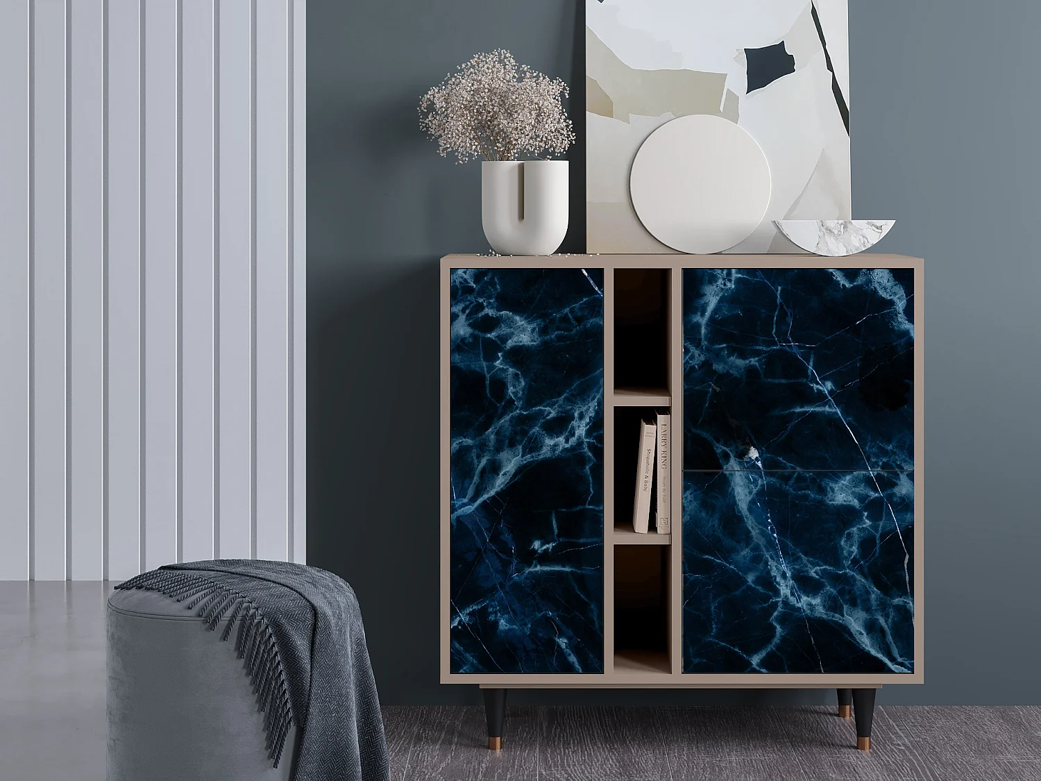 Credenza - 94х96х41 cm - BS5 - Deep Ocean, Latte