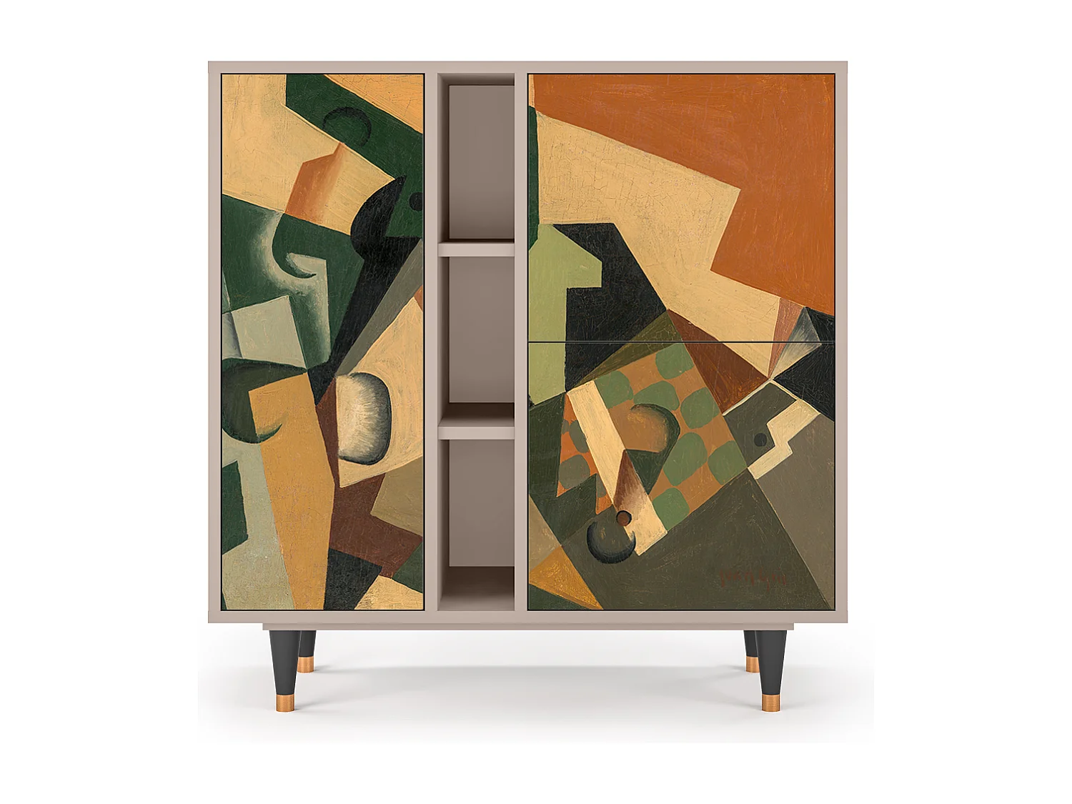 Buffet - 94х96х41 cm - BS5 - Glass and Checkerboard, Latte