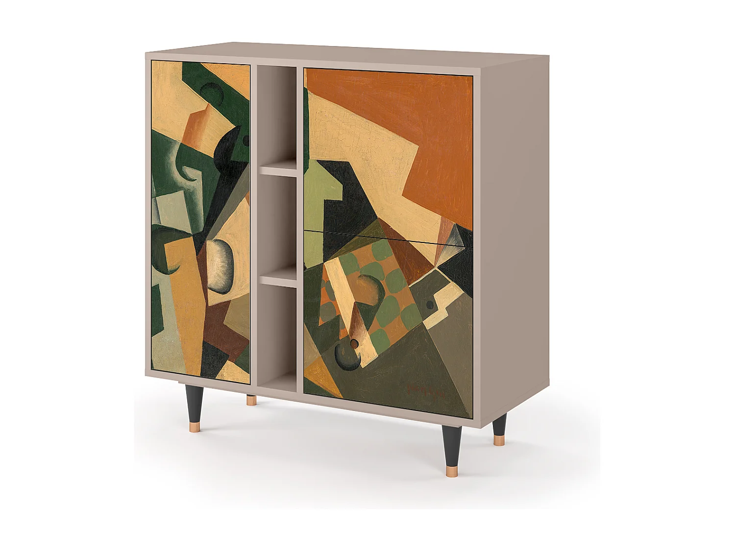 Buffet - 94х96х41 cm - BS5 - Glass and Checkerboard, Latte