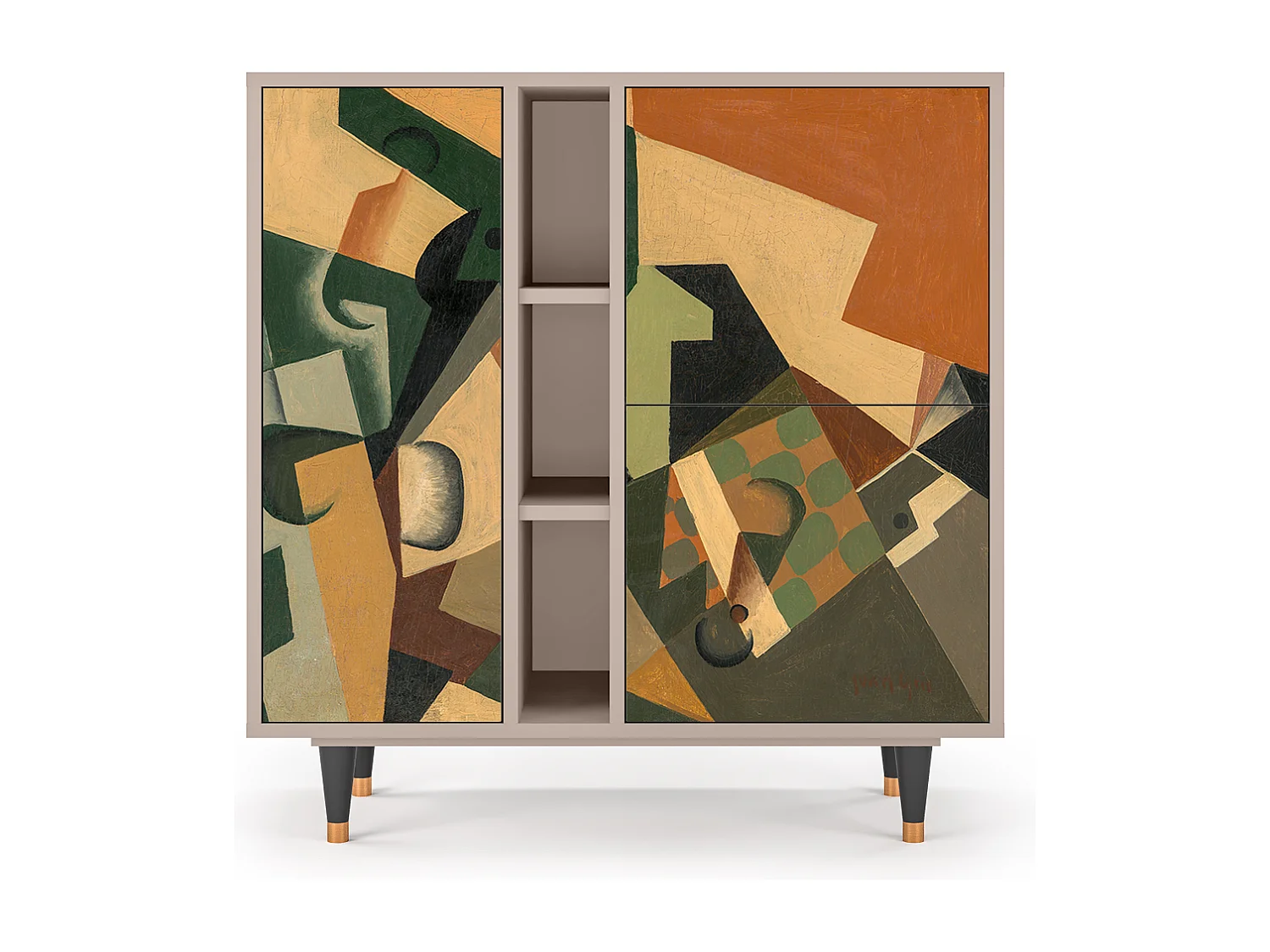 Buffet - 94х96х41 cm - BS5 - Glass and Checkerboard, Latte