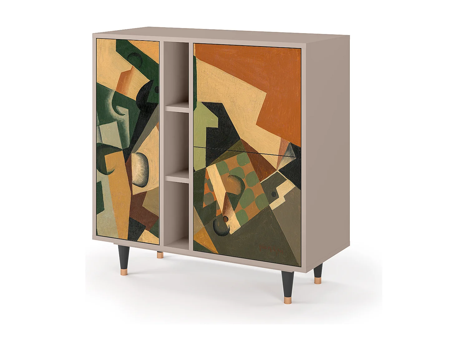 Buffet - 94х96х41 cm - BS5 - Glass and Checkerboard, Latte