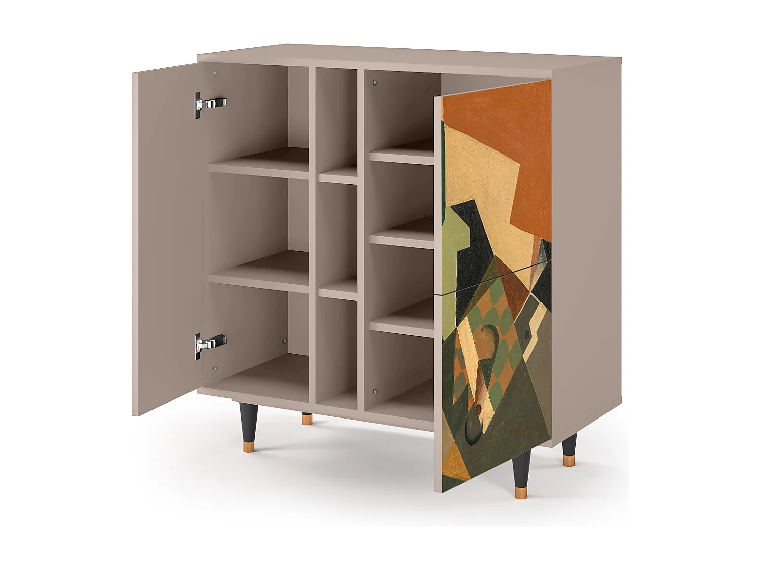 Buffet - 94х96х41 cm - BS5 - Glass and Checkerboard, Latte