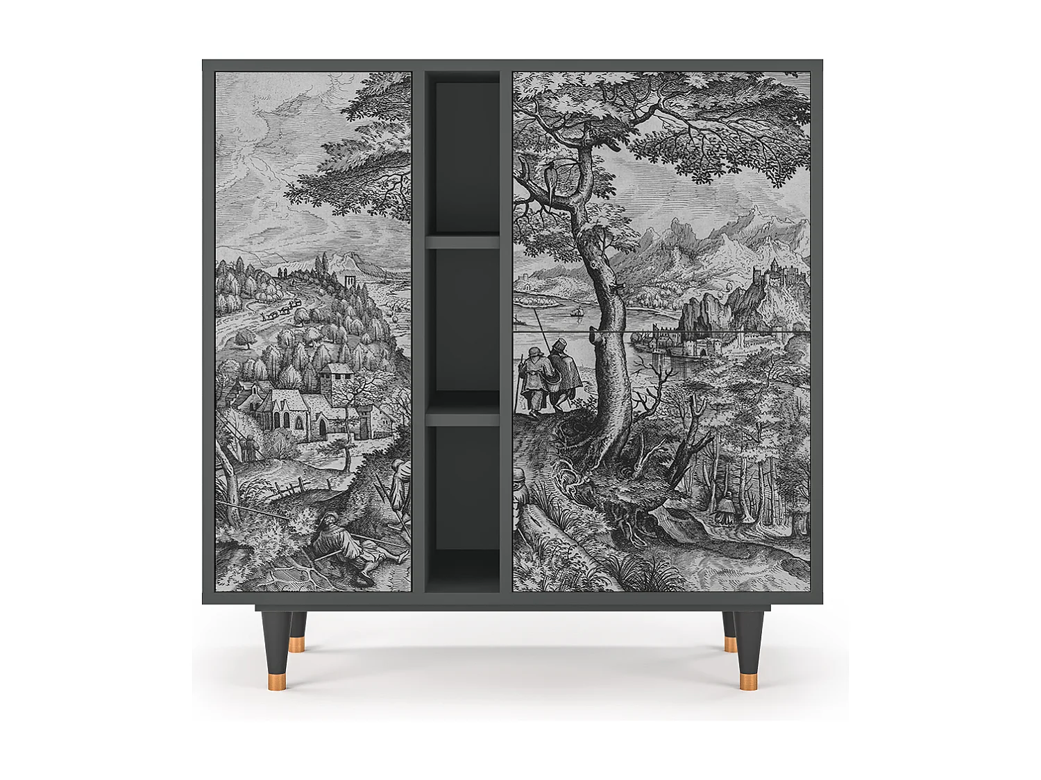 Sideboard - 94х96х41 cm - BS5 - Milites Requiescentes, Anthrazit