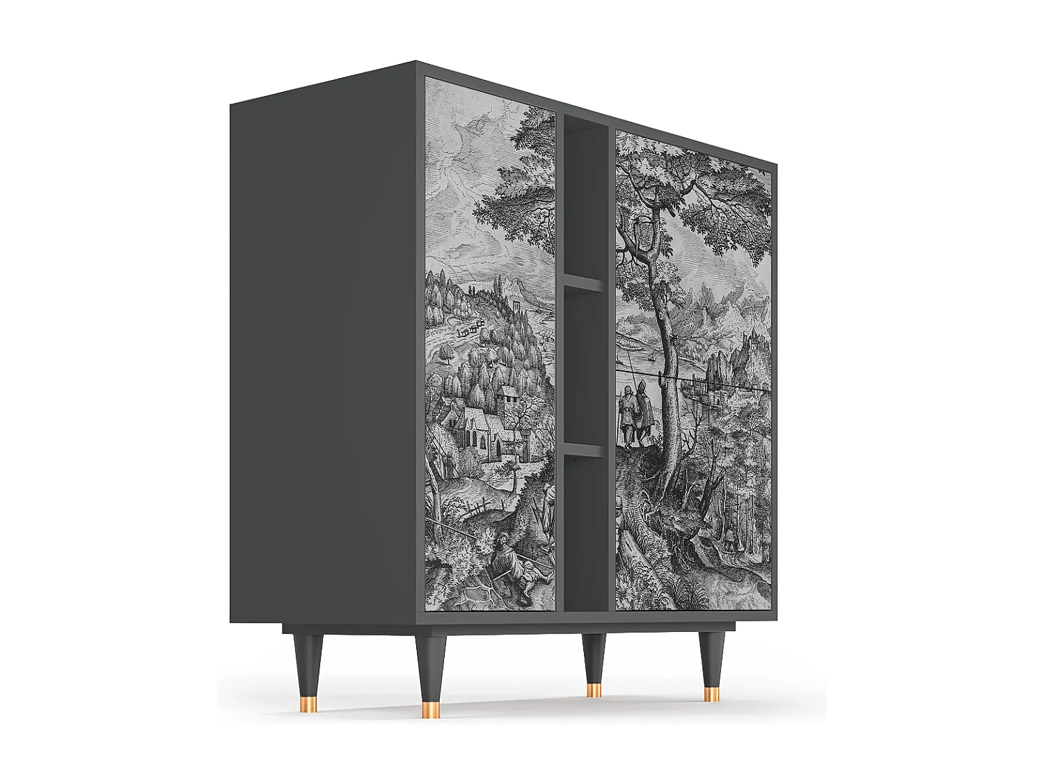 Sideboard - 94х96х41 cm - BS5 - Milites Requiescentes, Anthrazit