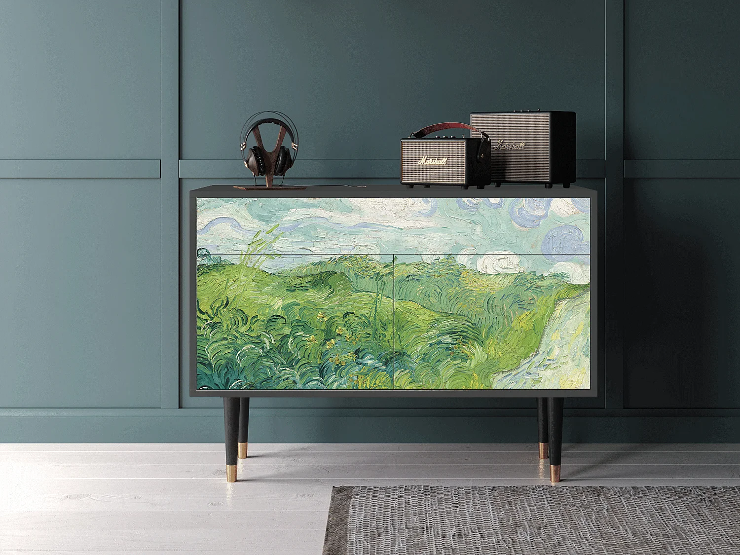 Credenza - 115x85x48 cm - BS4 - Green Wheat Fields, Antracite