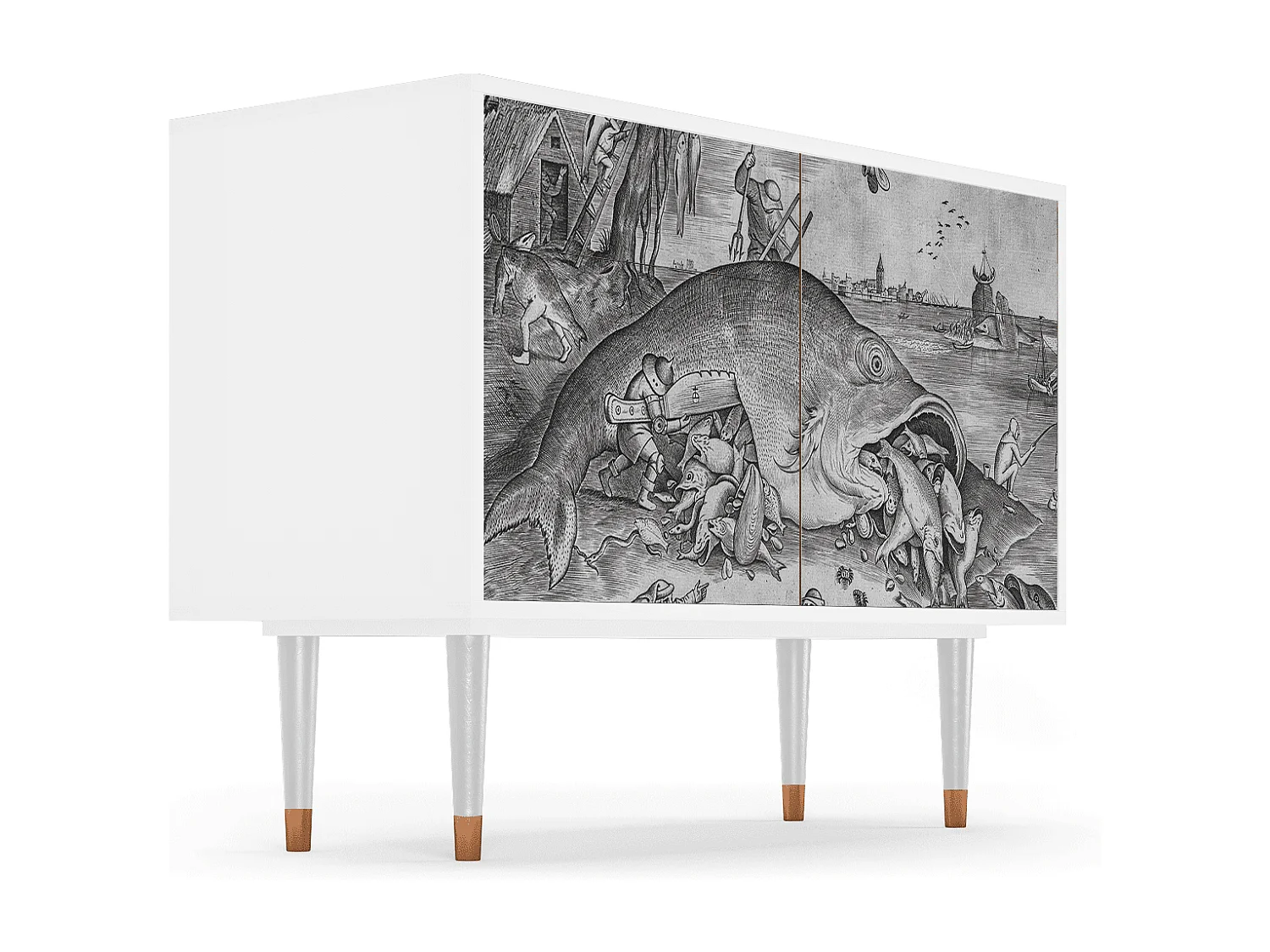 Buffet - 115x85x48 cm - BS4 - Big Fish Eat Little, Blanc