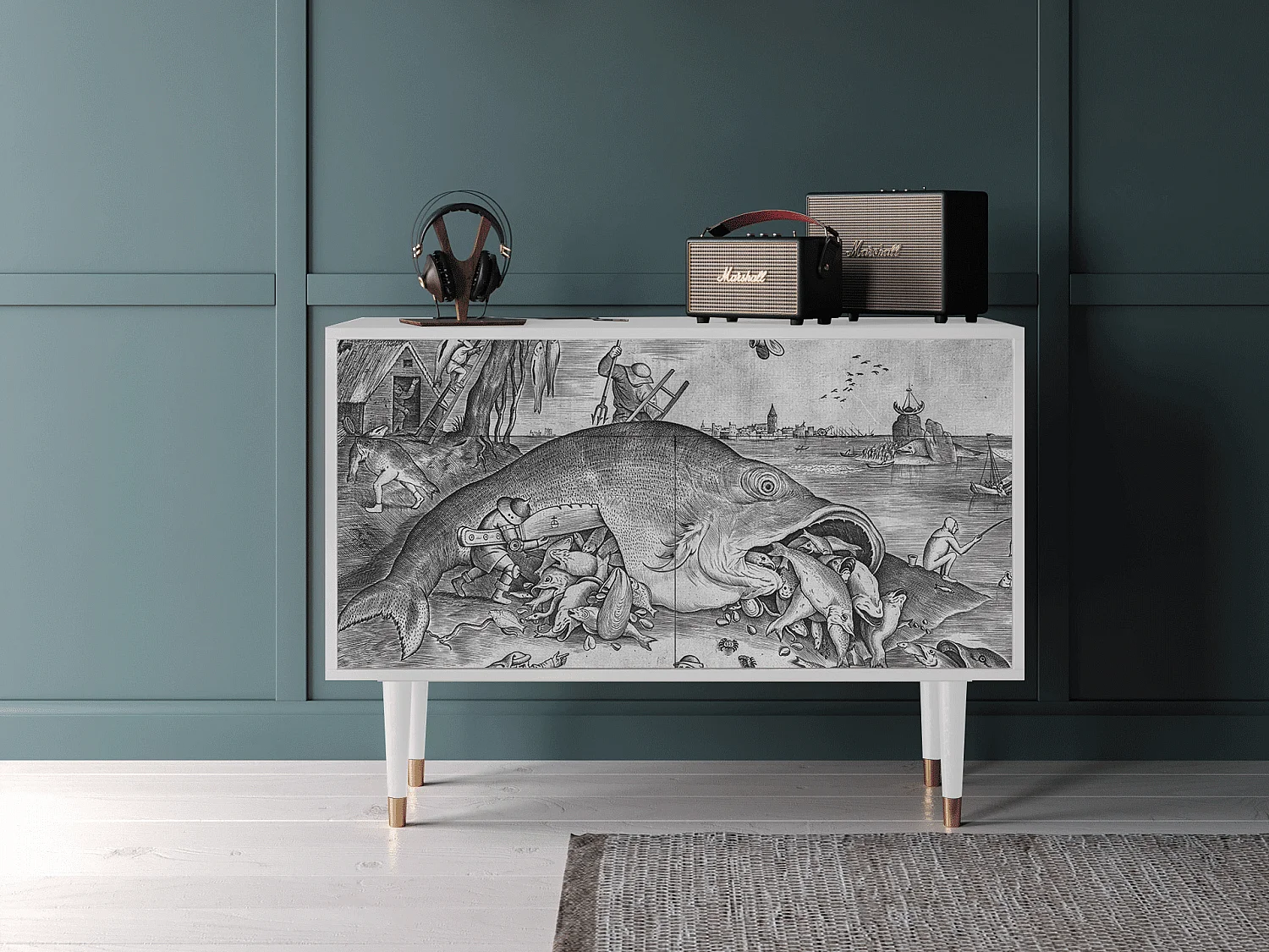 Buffet - 115x85x48 cm - BS4 - Big Fish Eat Little, Blanc