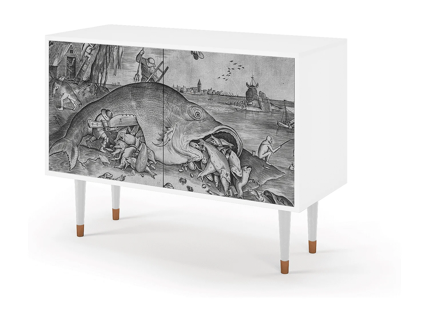 Buffet - 115x85x48 cm - BS4 - Big Fish Eat Little, Blanc