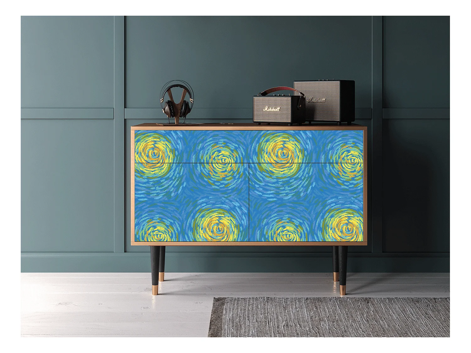 Buffet - 115x85x48 cm - BS4 - Van Gogh Lights, Noyer
