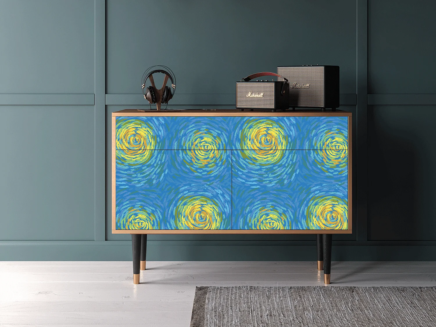 Credenza - 115x85x48 cm - BS4 - Van Gogh Lights, Noce