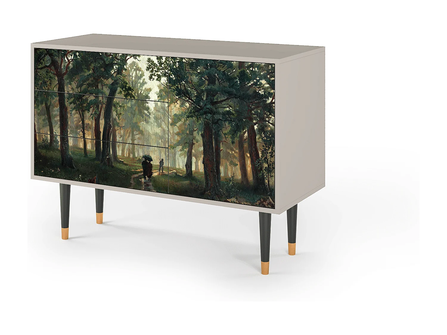 Kredens - 115х84х41 cm - S3 -  Rain in the Oak Forest, Piaskowy