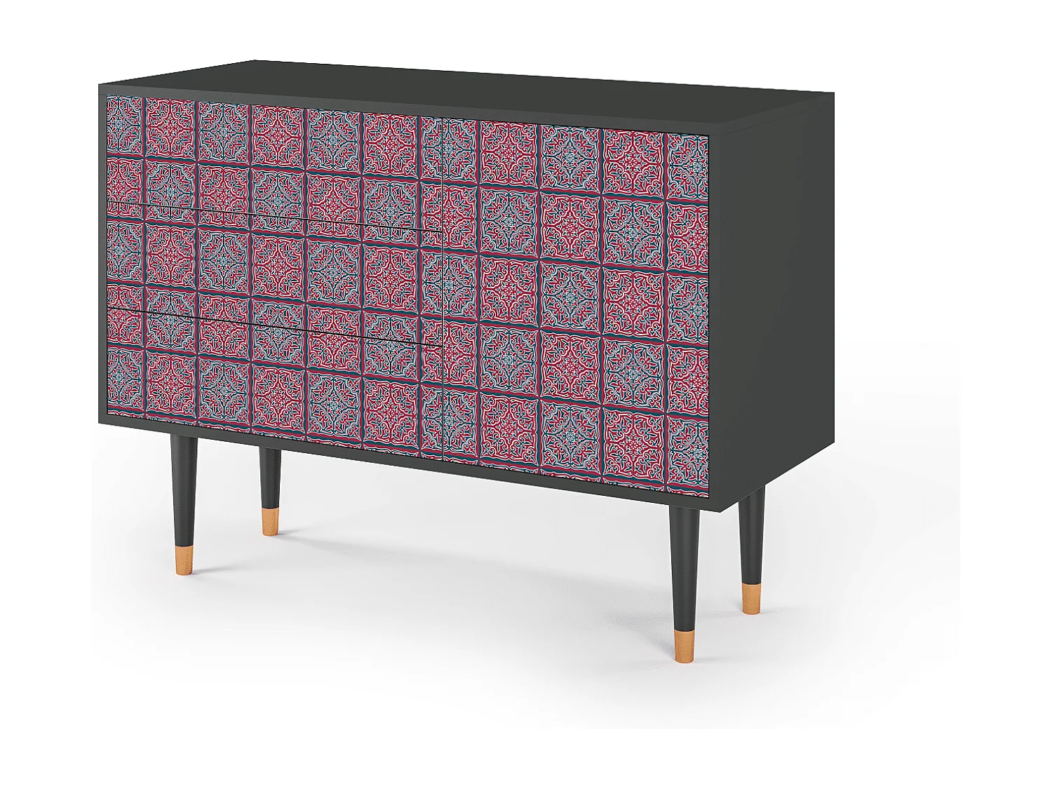 Kredens - 115х84х41 cm - S3 - Riviera Mosaic, Antracyt