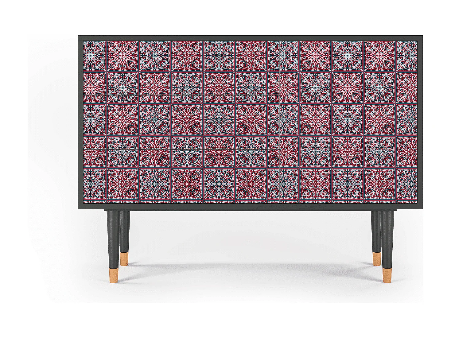 Kredens - 115х84х41 cm - S3 - Riviera Mosaic, Antracyt