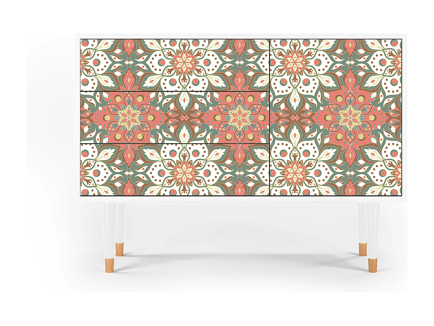 Kredens - 115х84х41 cm - S3 - Peach Grove, Biały