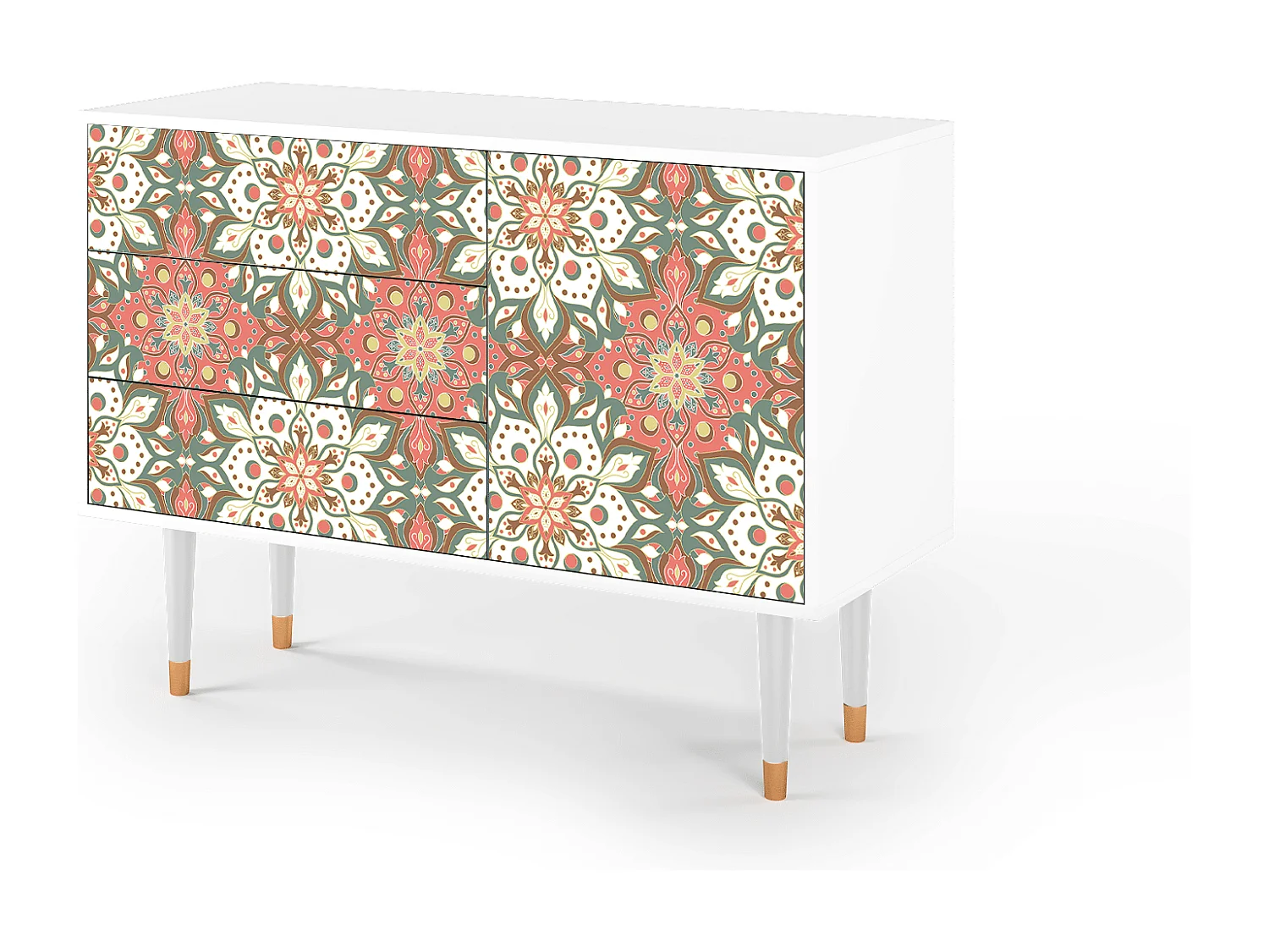 Kredens - 115х84х41 cm - S3 - Peach Grove, Biały