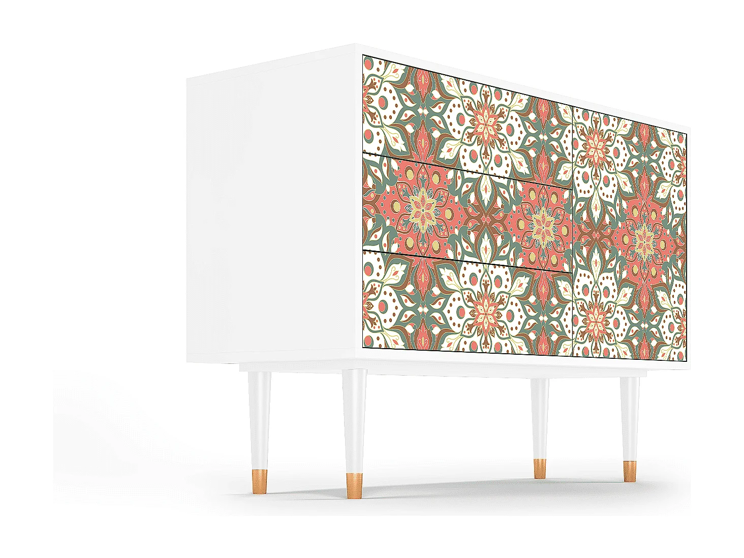 Kredens - 115х84х41 cm - S3 - Peach Grove, Biały