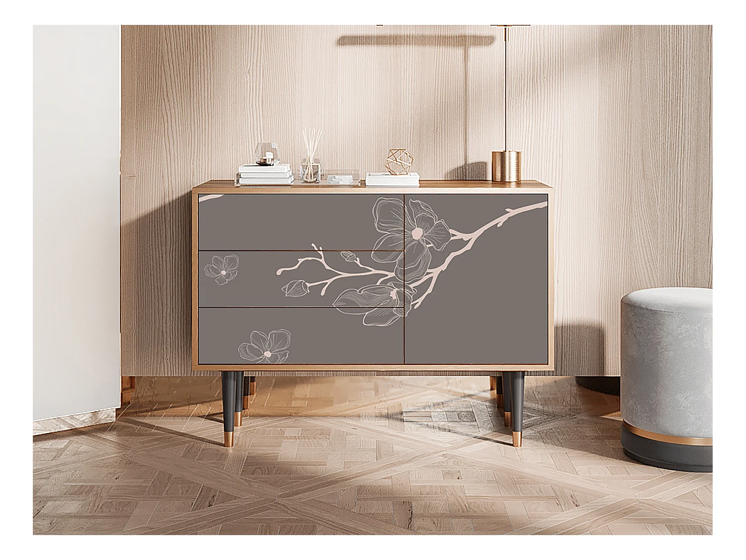 Credenza - 115х84х41 cm - S3 - Cherry Blossom, Noce