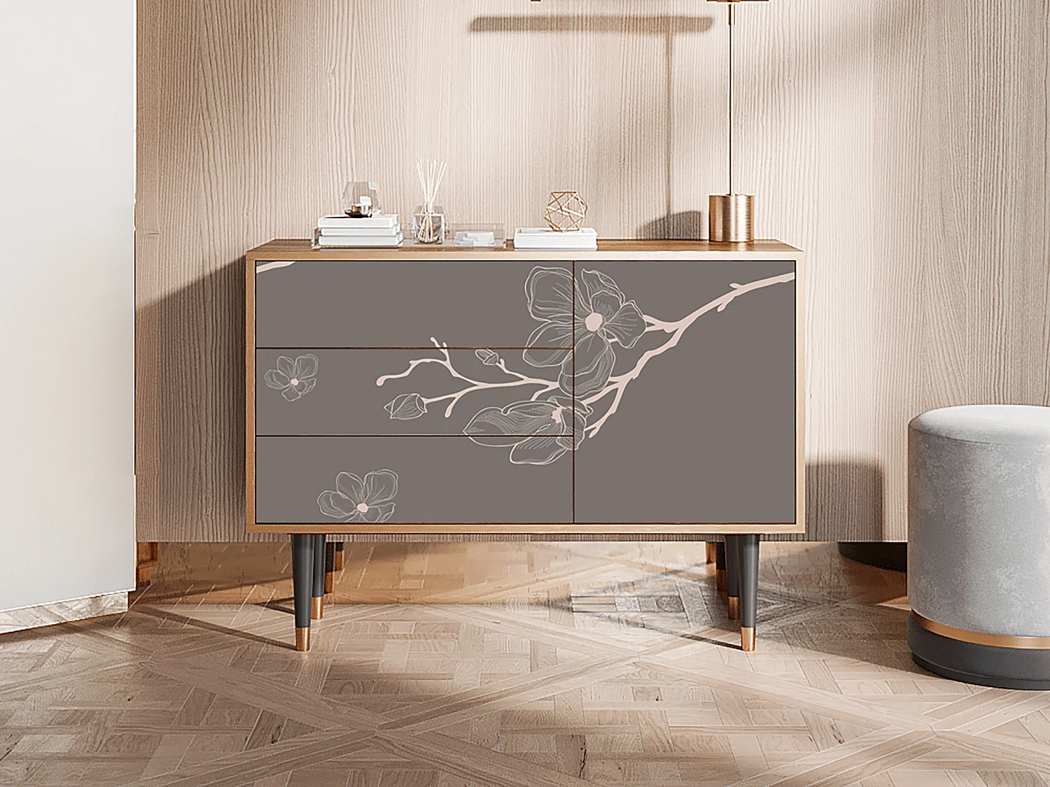 Sideboard - 115х84х41 cm - S3 - Cherry Blossom, Walnuss