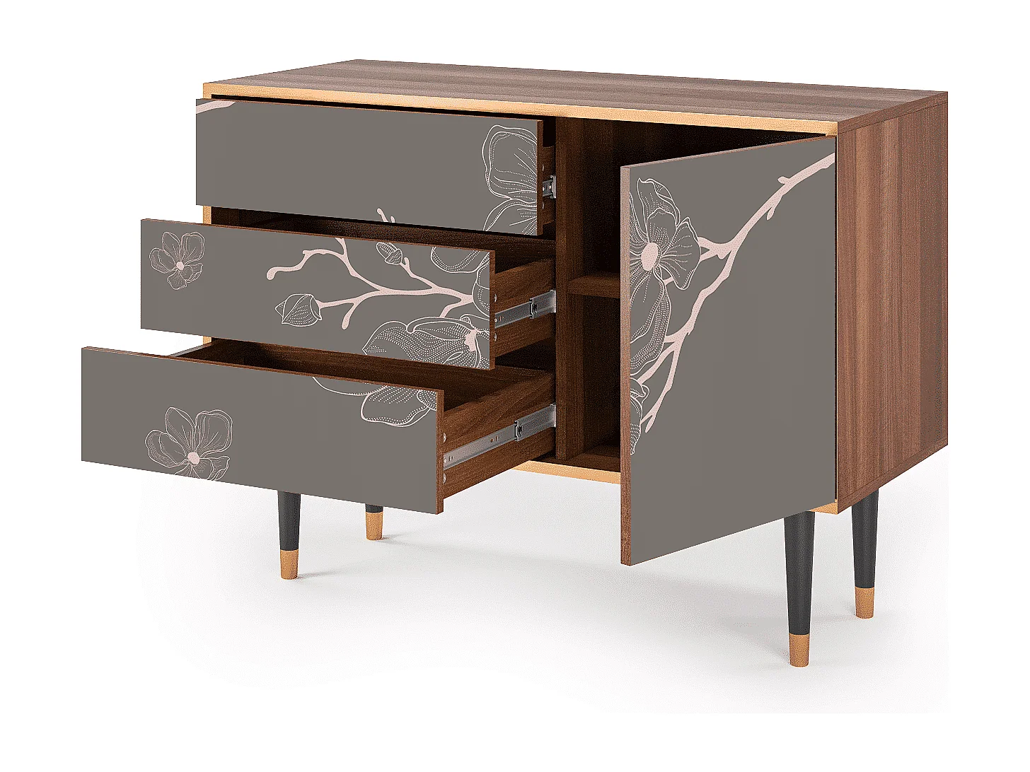 Sideboard - 115х84х41 cm - S3 - Cherry Blossom, Walnuss