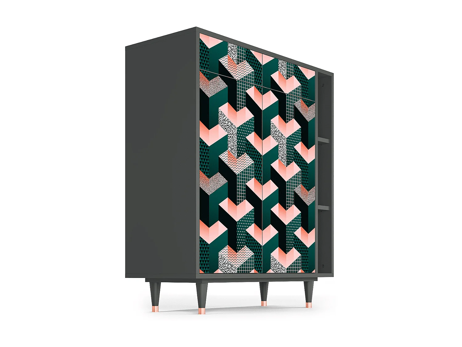 Buffet - 96х110х41 cm - BS6 - Geometric Madness, Anthracite