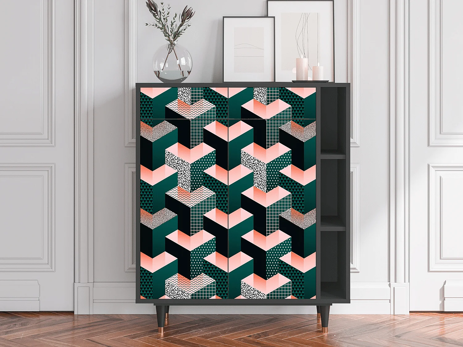 Sideboard - 96х110х41 cm - BS6 - Geometric Madness, Anthrazit