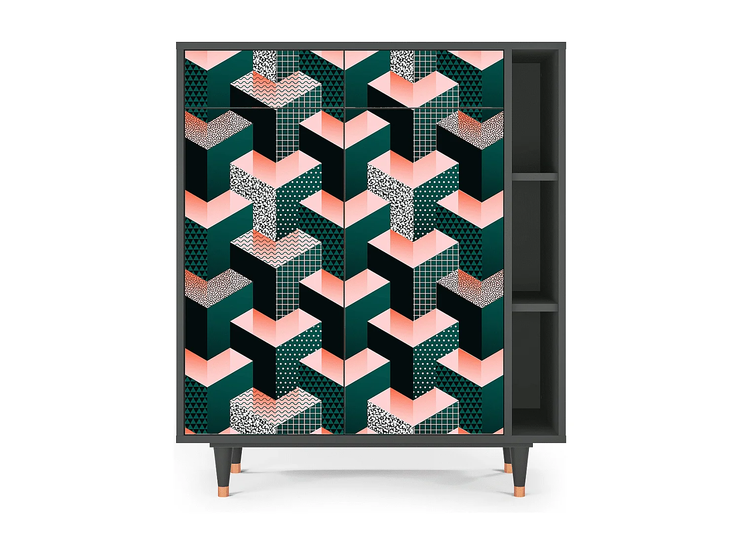 Sideboard - 96х110х41 cm - BS6 - Geometric Madness, Anthrazit