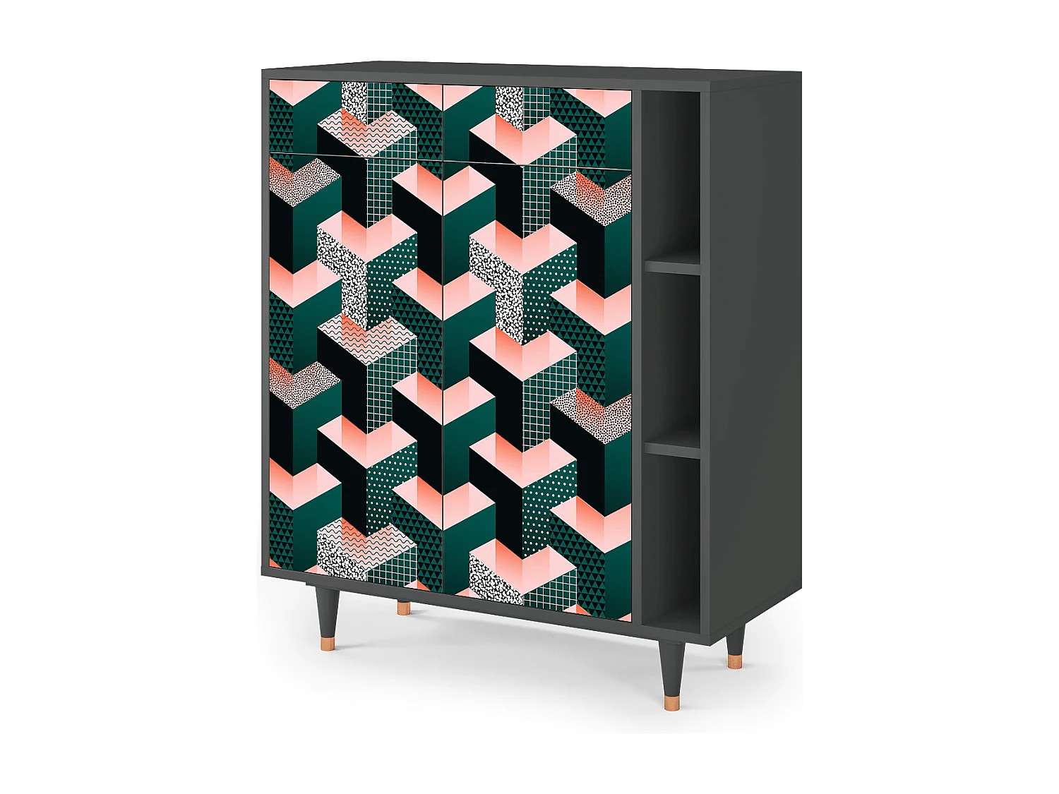 Sideboard - 96х110х41 cm - BS6 - Geometric Madness, Anthrazit