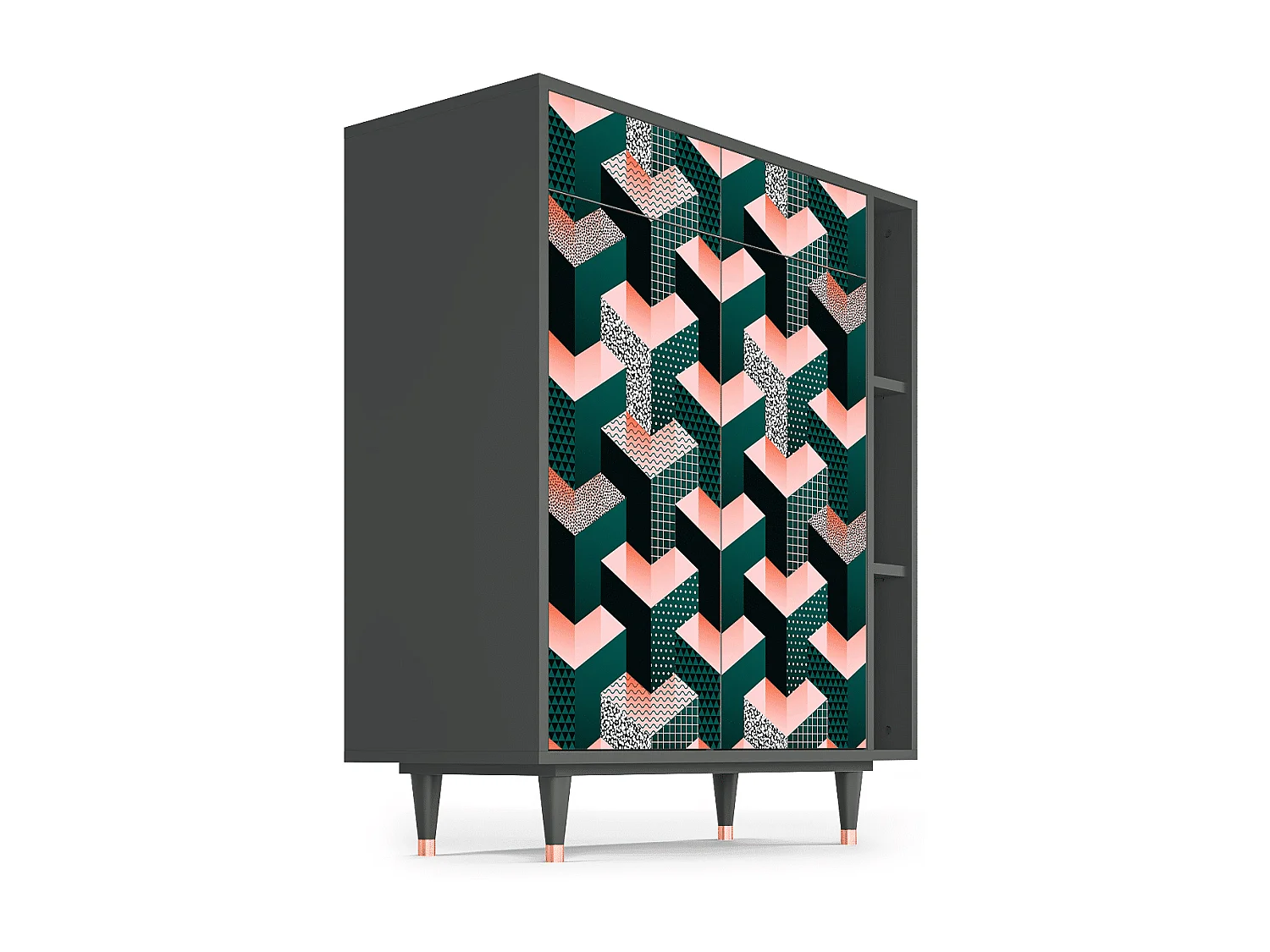 Buffet - 96х110х41 cm - BS6 - Geometric Madness, Anthracite