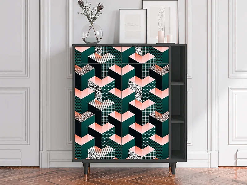Sideboard - 96х110х41 cm - BS6 - Geometric Madness, Anthrazit