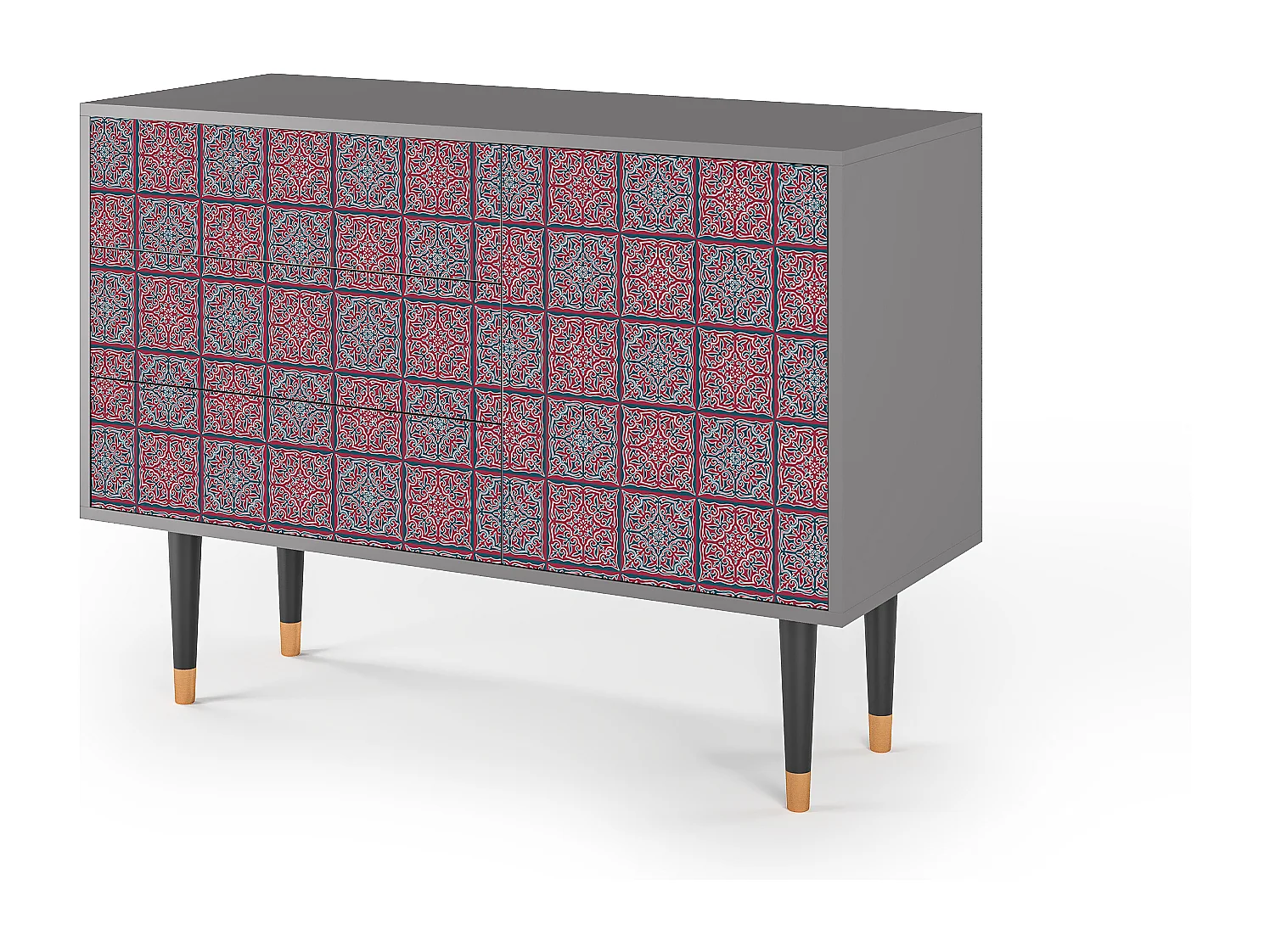 Kredens - 115х84х41 cm - S3 - Riviera Mosaic, Szary