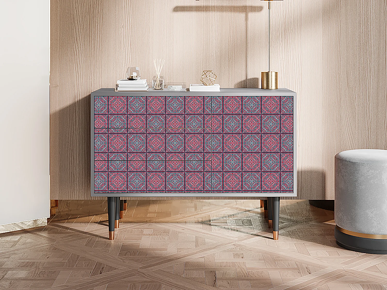 Dressoir - 115х84х41 cm - S3 - Riviera Mosaic, Grijs