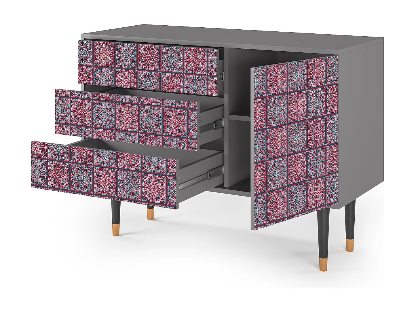 Dressoir - 115х84х41 cm - S3 - Riviera Mosaic, Grijs