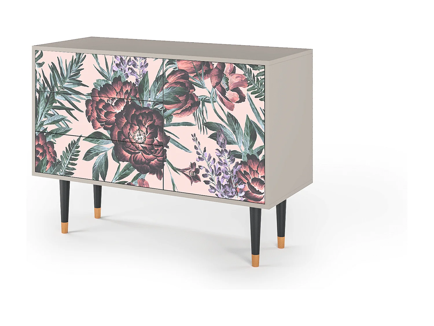 Aparador - 115х84х41 cm - S3 - Peach Peonies, Arena