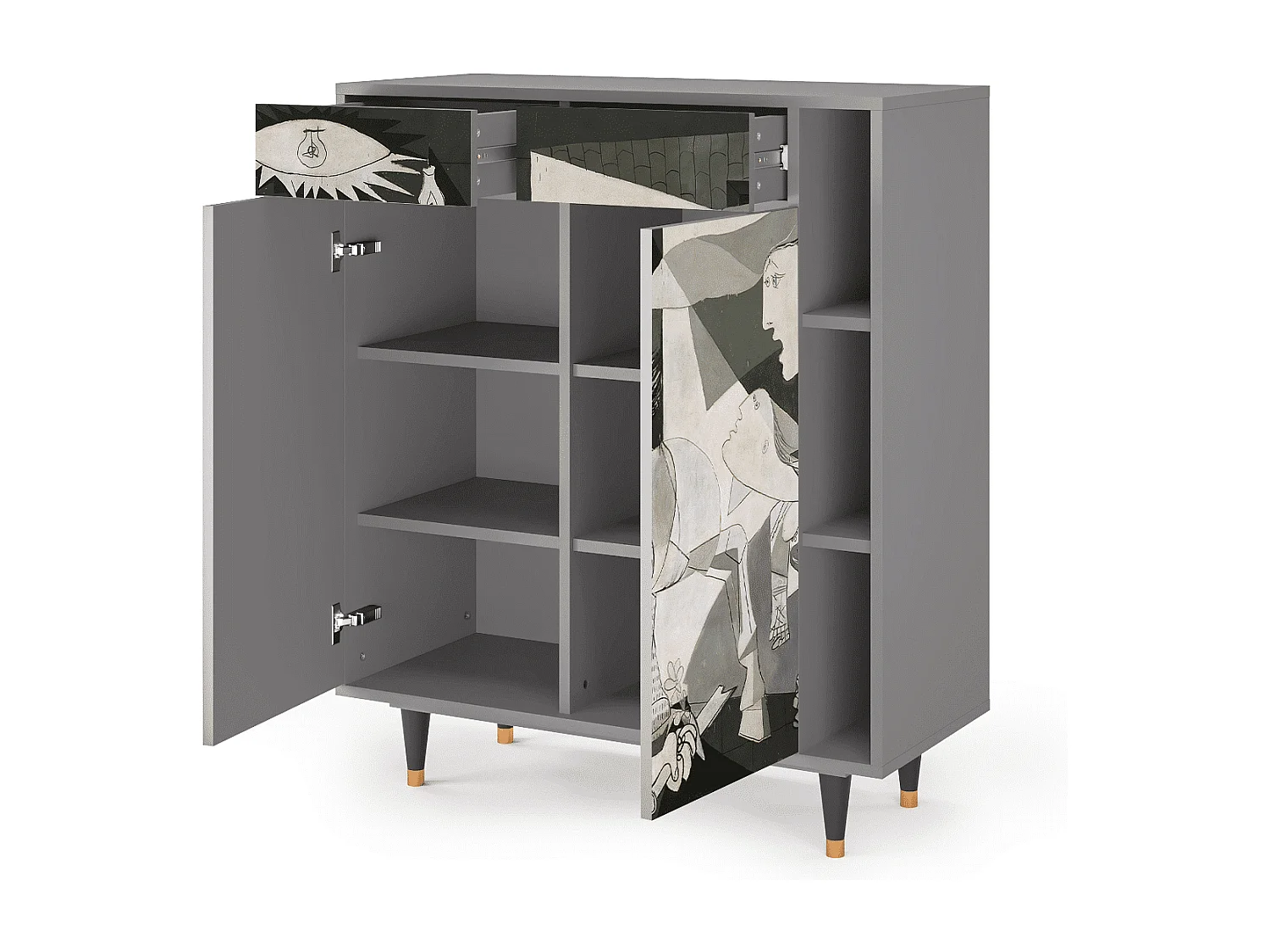 Aparador - 96х110х41 cm - BS6 - Guernica by Picasso, Cinza